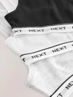 Hot Next Racer Back Crop Tops 3 Pack (5-16yrs) Black/Grey/White