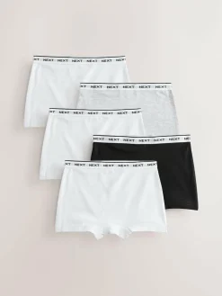 Next Black/Grey/White Short Briefs 5 Pack (2-16yrs)^ Underwear