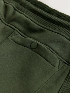 New Next Slim Fit Utility Brushback Heavyweight 2 Pack Cargo Joggers Black/Khaki Green
