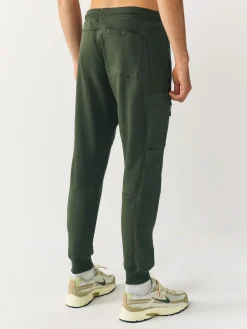 New Next Slim Fit Utility Brushback Heavyweight 2 Pack Cargo Joggers Black/Khaki Green