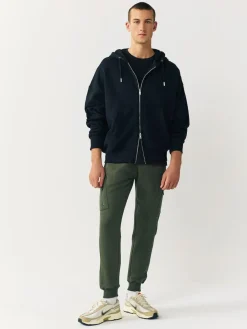 New Next Slim Fit Utility Brushback Heavyweight 2 Pack Cargo Joggers Black/Khaki Green