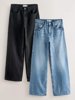 Next Wide Leg Jeans 2 Pack^Women Jeans|Jeans