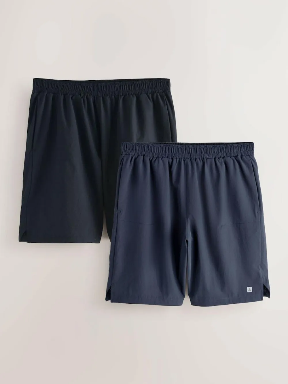Next Black/Navy Blue 9 Inch Active Gym Sports Shorts 2 Pack