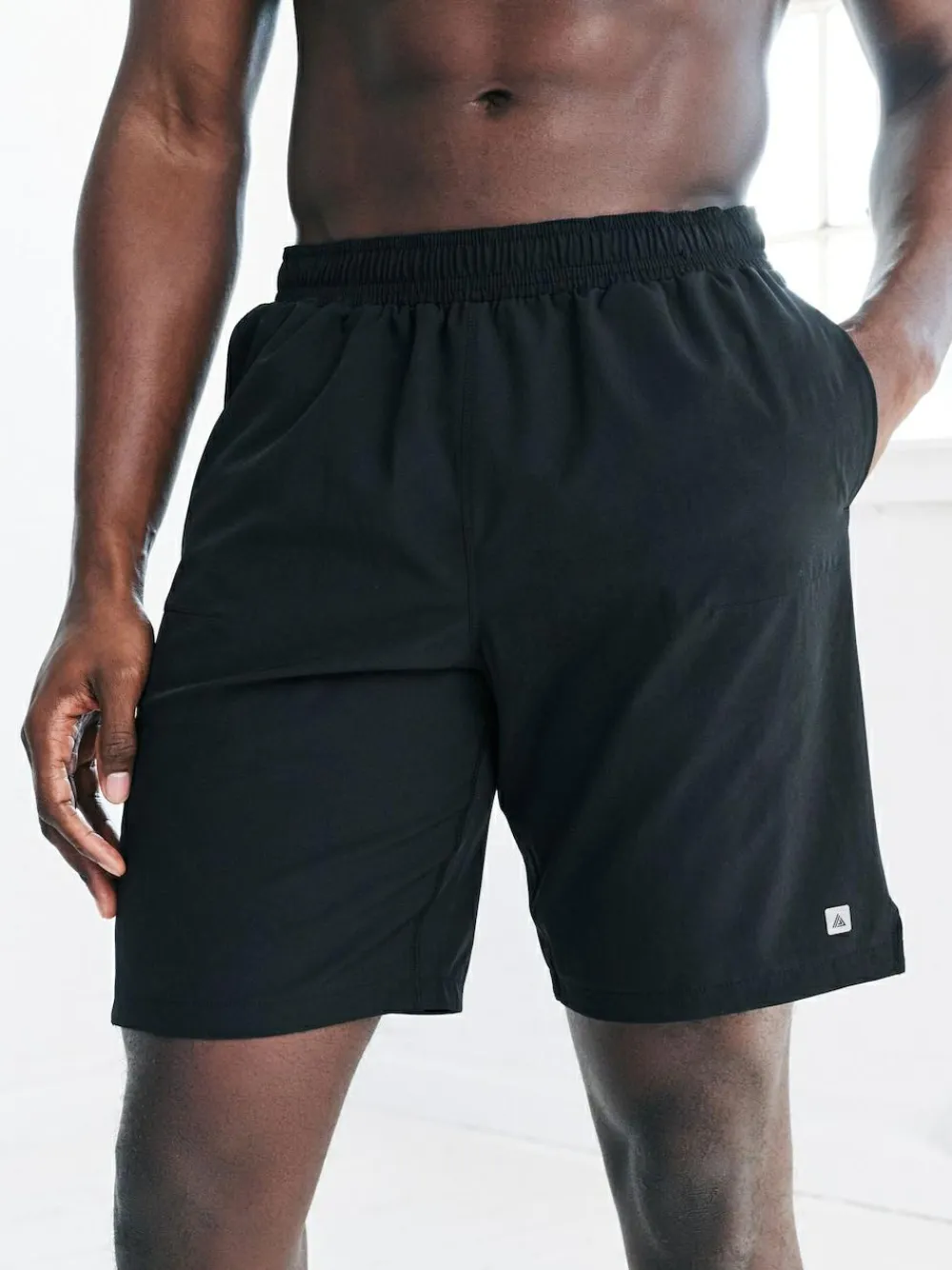 Next Black/Navy Blue 9 Inch Active Gym Sports Shorts 2 Pack