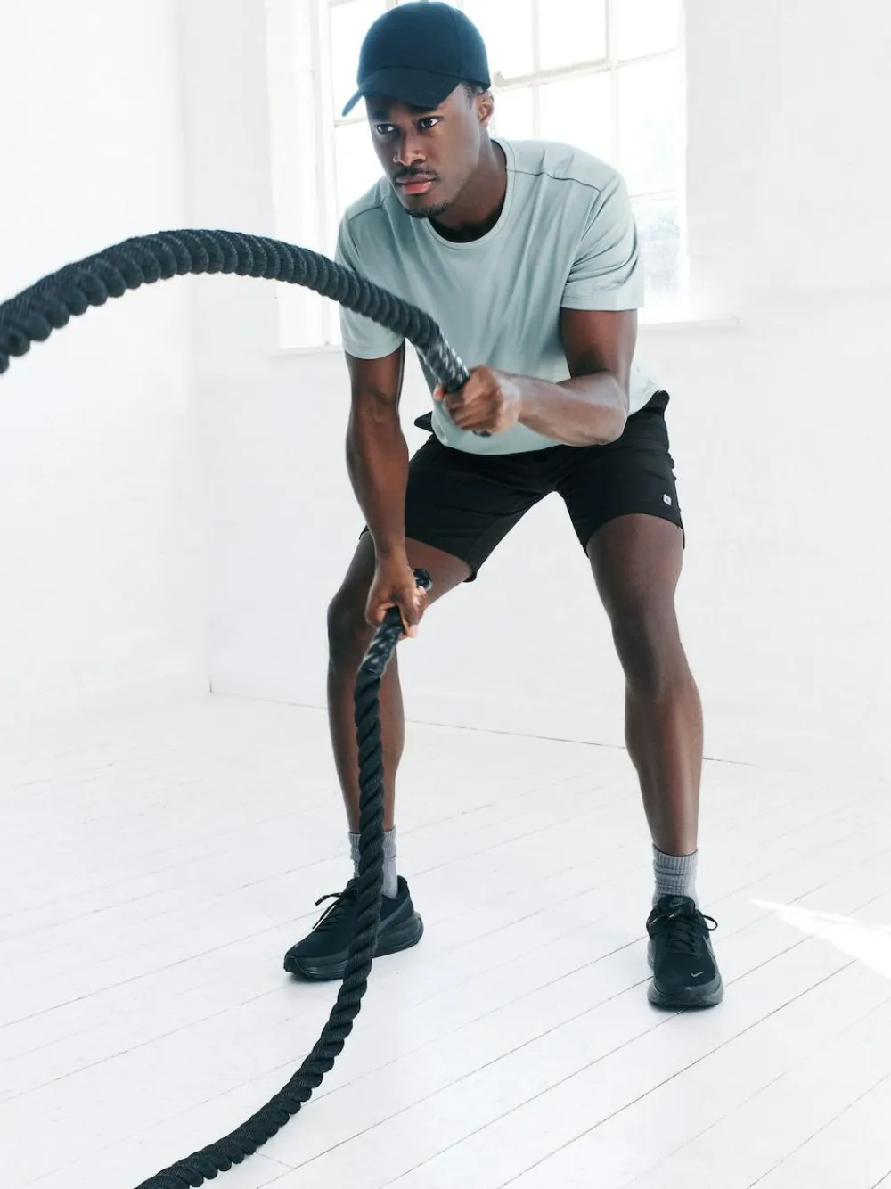 Next Black/Navy Blue 9 Inch Active Gym Sports Shorts 2 Pack