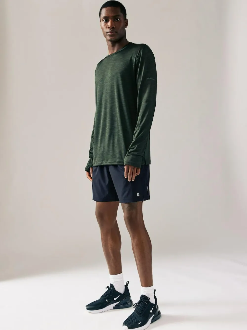 Best Next 7 Inch Active Gym Sports Shorts 2 Pack Black/Navy Blue