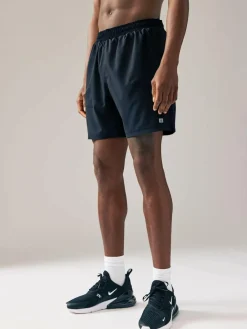 Best Next 7 Inch Active Gym Sports Shorts 2 Pack Black/Navy Blue