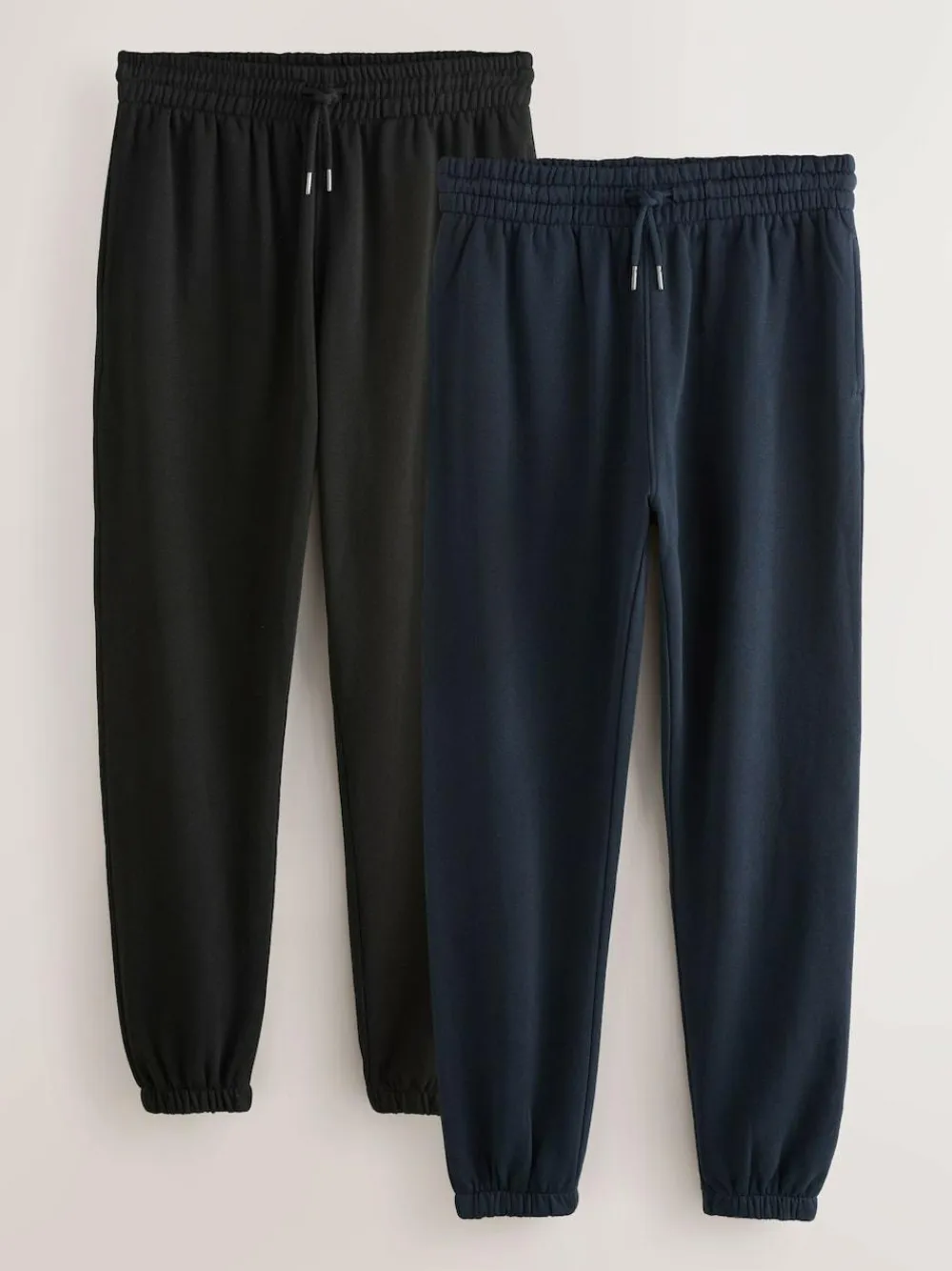 Best Next Black/Navy Blue Cuffed Brushback Heavyweight Open 2 Pack Joggers
