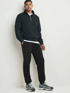 Best Next Black/Navy Blue Cuffed Brushback Heavyweight Open 2 Pack Joggers