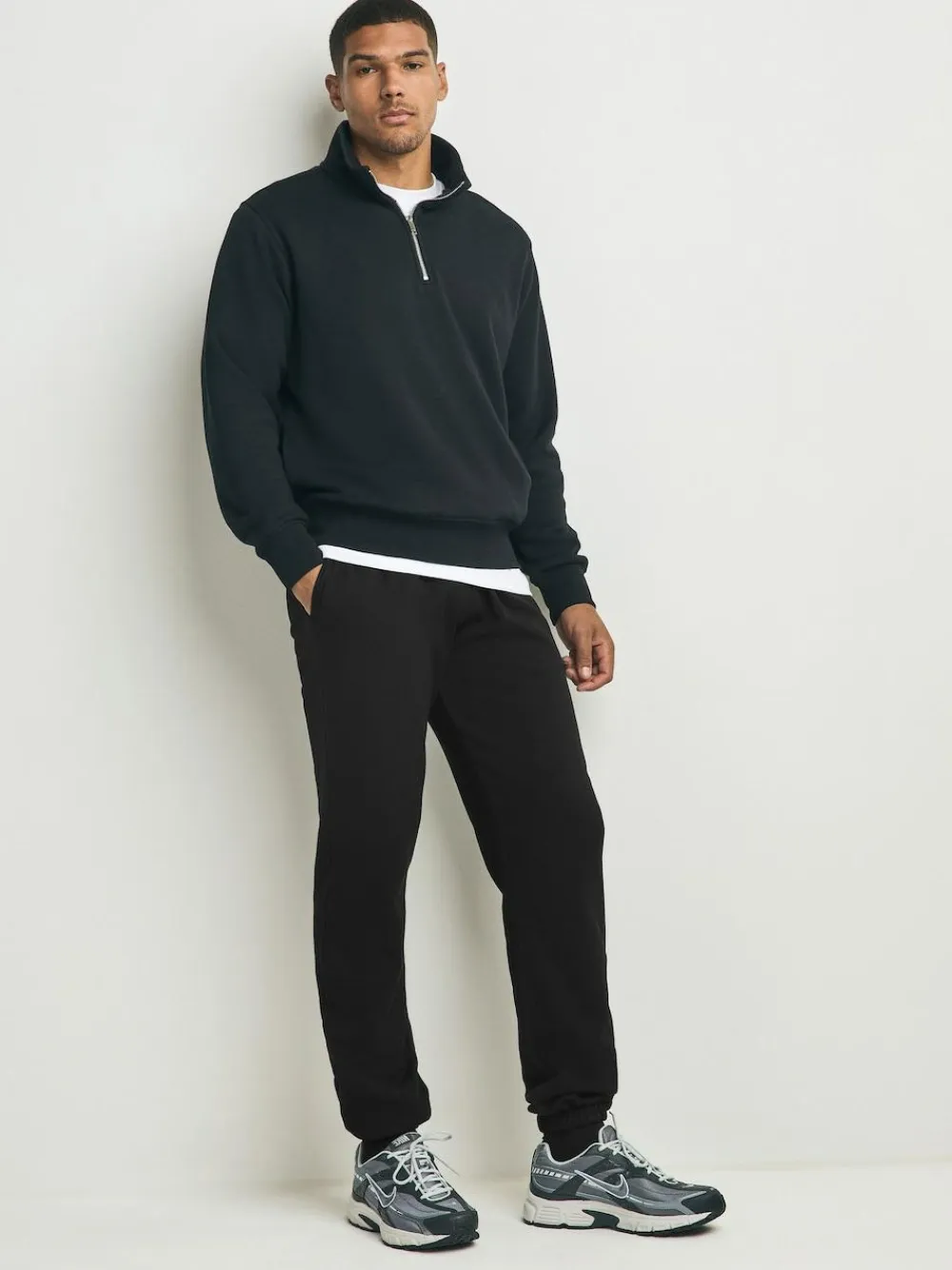 Best Next Black/Navy Blue Cuffed Brushback Heavyweight Open 2 Pack Joggers