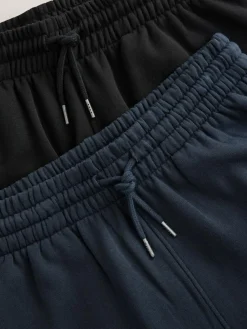 Best Next Black/Navy Blue Cuffed Brushback Heavyweight Open 2 Pack Joggers