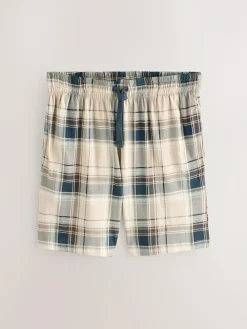 Clearance Next Black/Navy Blue Jersey Check Short Sleeve Pyjamas Set 3 Pack