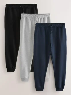 Next Slim Fit Cotton Rich Jersey Joggers 3 Pack^ Joggers|Joggers