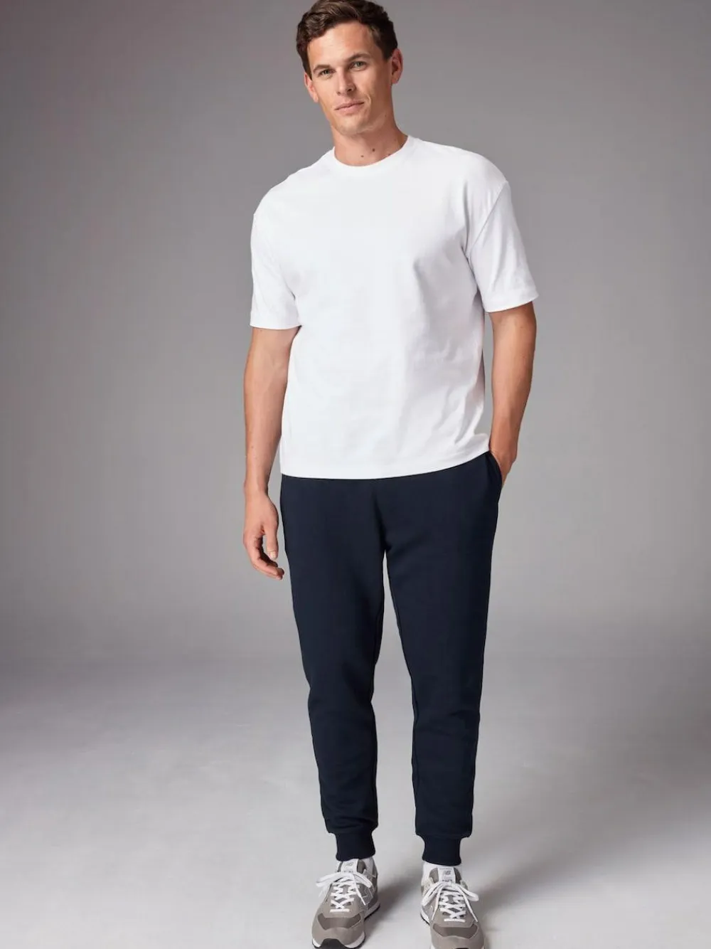 Discount Next Slim Fit Brushback Heavyweight 2 Pack Joggers Black/Navy