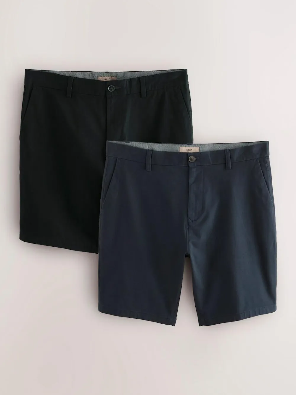 Hot Next Slim Fit Stretch Chino Shorts 2 Pack Black/Navy