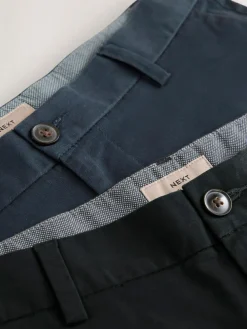 Hot Next Slim Fit Stretch Chino Shorts 2 Pack Black/Navy