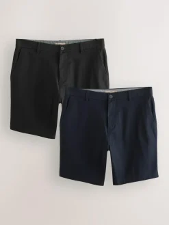Next Straight Fit Stretch Chino Shorts 2 Pack^ Shorts
