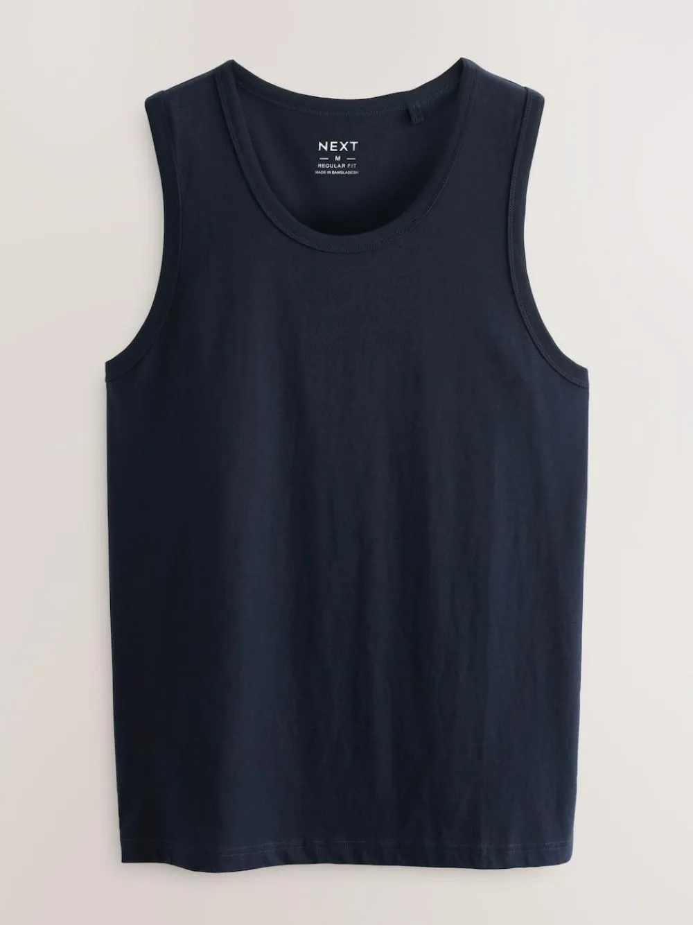 New Next 100% Cotton Vests 4 Pack Black/Navy/White/Blue