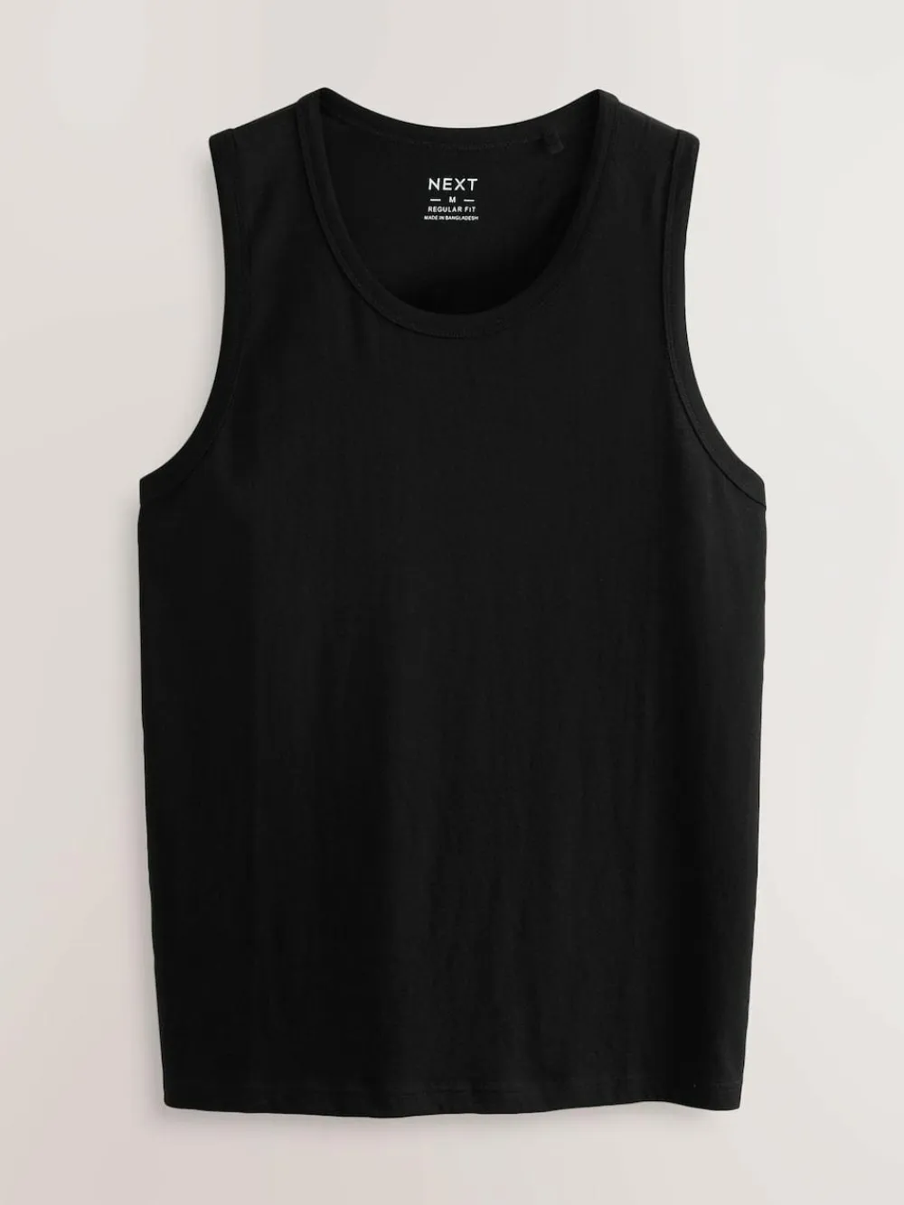 New Next 100% Cotton Vests 4 Pack Black/Navy/White/Blue