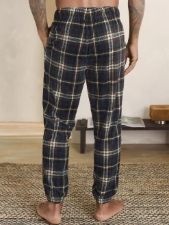 Best Next Black/Neutral Check Motionflex Corded Cosy Cuffed Pyjama Bottoms