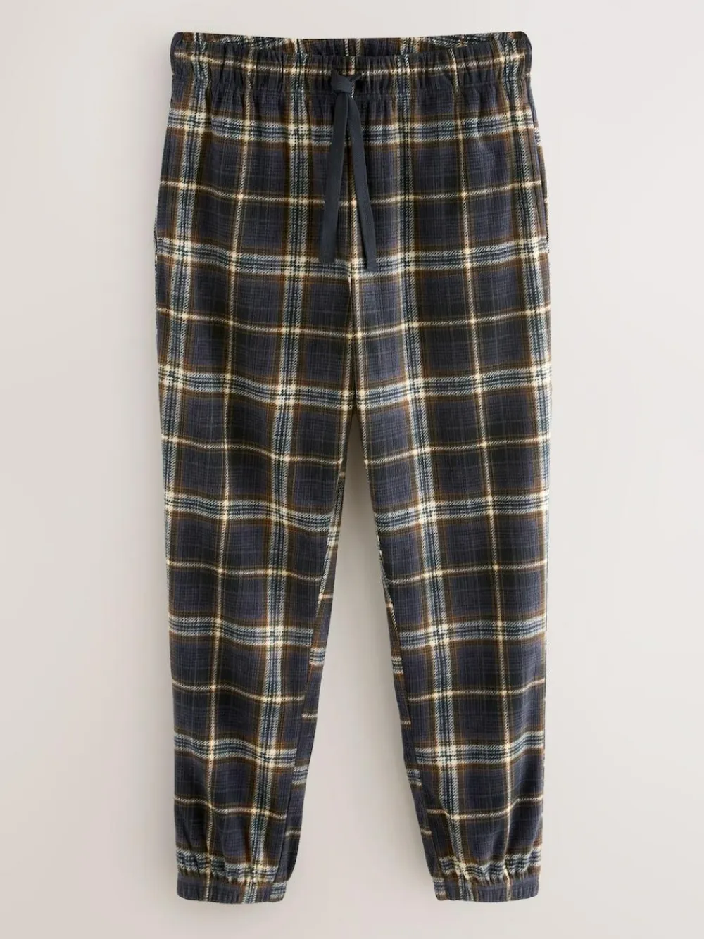 Best Next Black/Neutral Check Motionflex Corded Cosy Cuffed Pyjama Bottoms