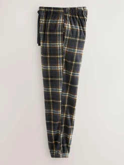 Best Next Black/Neutral Check Motionflex Corded Cosy Cuffed Pyjama Bottoms