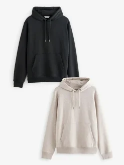 New Next Hoodies 2 Pack Black/Neutral