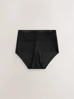 Next Black/Nude High Waist Lace Tummy Control Light Shaping Knickers 2 Pack