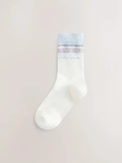 Sale Next Black/Pastel Fairisle Superhairy Cosy Socks 2 Pack