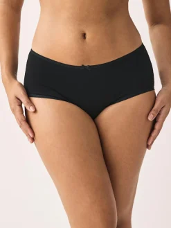 Hot Next Black/Pastel Rose Nude/White Midi Cotton Rich Knickers 5 Pack