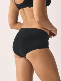 Hot Next Black/Pastel Rose Nude/White Midi Cotton Rich Knickers 5 Pack