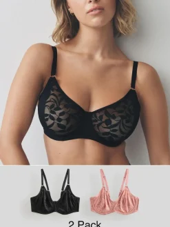Next DD-G Lace Non Pad Full Cup Bras 2 Pack^Women Dd+ Range