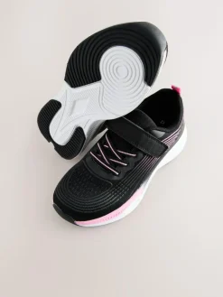 New Next Elastic Lace-Up Trainers Black/Pink