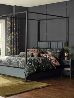 Next Black/Pink Fringed Tiger Duvet Cover and Pillowcase Set