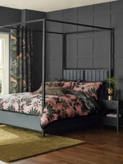 Next Black/Pink Fringed Tiger Duvet Cover and Pillowcase Set