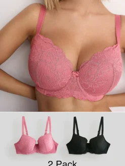 Next Pad Balcony DD+ Lace Bras 2 Pack^Women Bras|All Lingerie