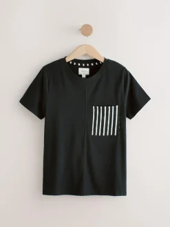 Best Next Short Set Pyjamas 2 Pack Black/Pink Stripe