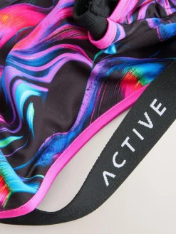 Next Sports Crop Top (5-16yrs) Black/Pink Wave