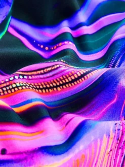 New Next Black/Pink/Purple Swirl Double Strap Swimsuit (3-16yrs)