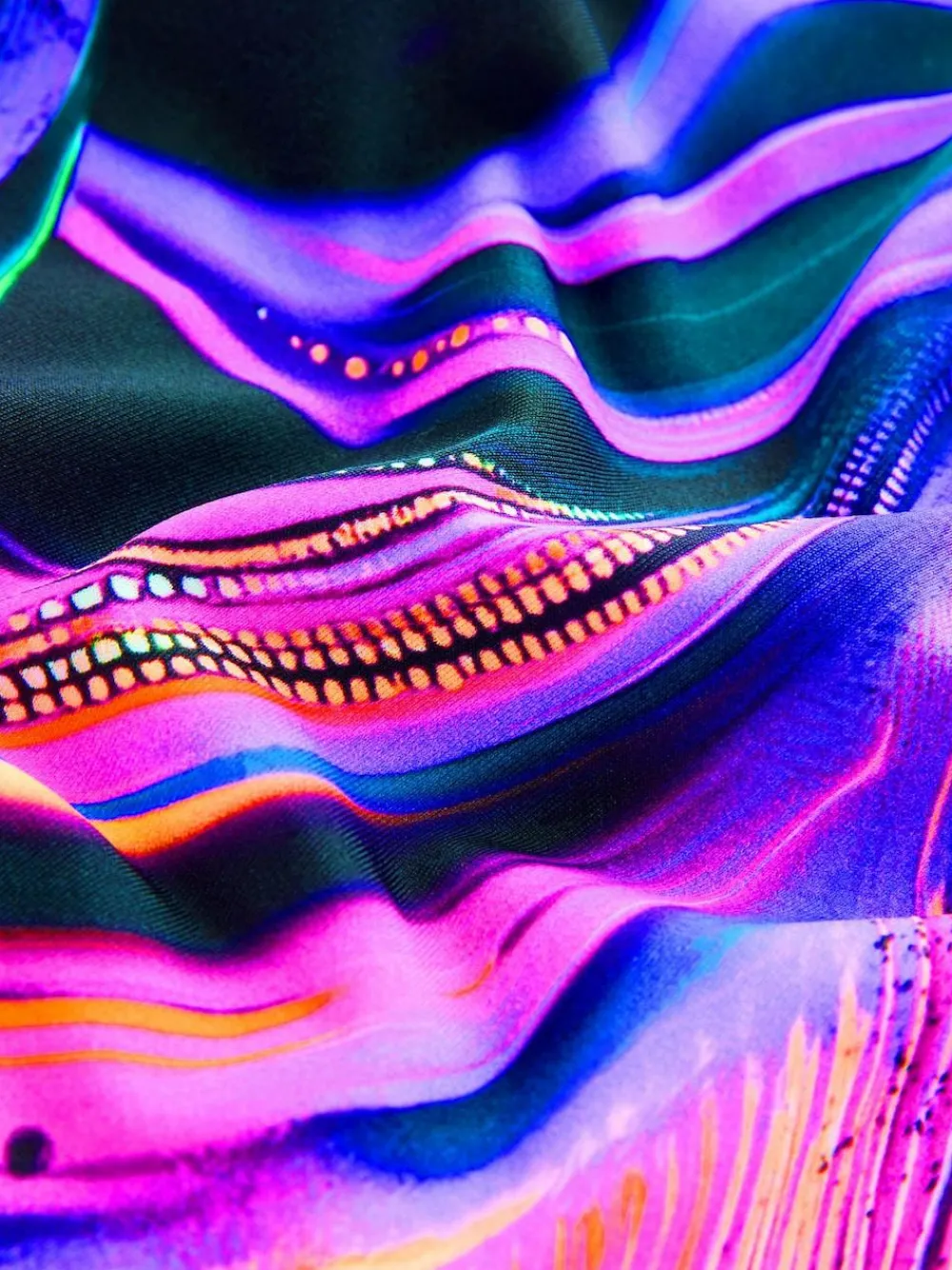 New Next Black/Pink/Purple Swirl Double Strap Swimsuit (3-16yrs)