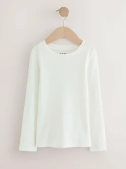 Clearance Next Black/Pink/White Long Sleeve Ribbed Tops 3 Pack (3-16yrs)