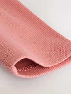 Clearance Next Black/Pink/White Long Sleeve Ribbed Tops 3 Pack (3-16yrs)