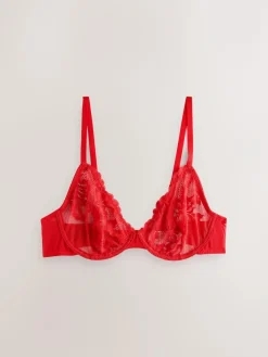 Sale Next Non Pad Full Cup Lace Bras 3 Pack Black/Red/Cream