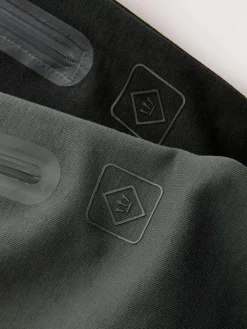 Next Black/Slate Grey Interlock Soft Touch 2 Pack Cuffed Joggers