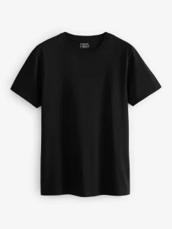 Sale Next Black/Slate/Grey Marl/White/Navy/Blue Regular Fit Essential Cotton T-Shirts 6 Pack
