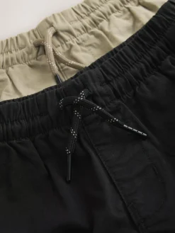 New Next Cargo Shorts 2 Pack (3-16yrs) Black/Stone