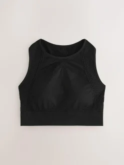 Next Black/Stone Seamless High Neck Medium Impact Sports Bras 2 Pack^Women Bras|All Lingerie