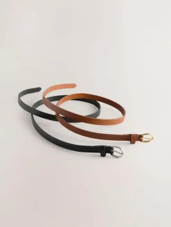Sale Next PU Skinny Belts 2 Pack Black/Tan