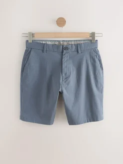 Sale Next Straight Fit Stretch Chino Shorts 4 Pack Black/Vintage Blue/ White/ Mushroom