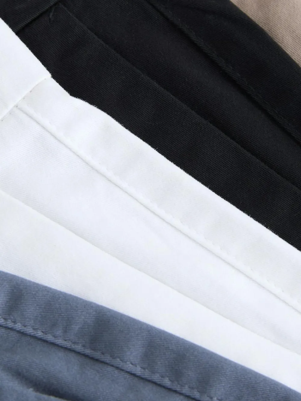 Sale Next Straight Fit Stretch Chino Shorts 4 Pack Black/Vintage Blue/ White/ Mushroom